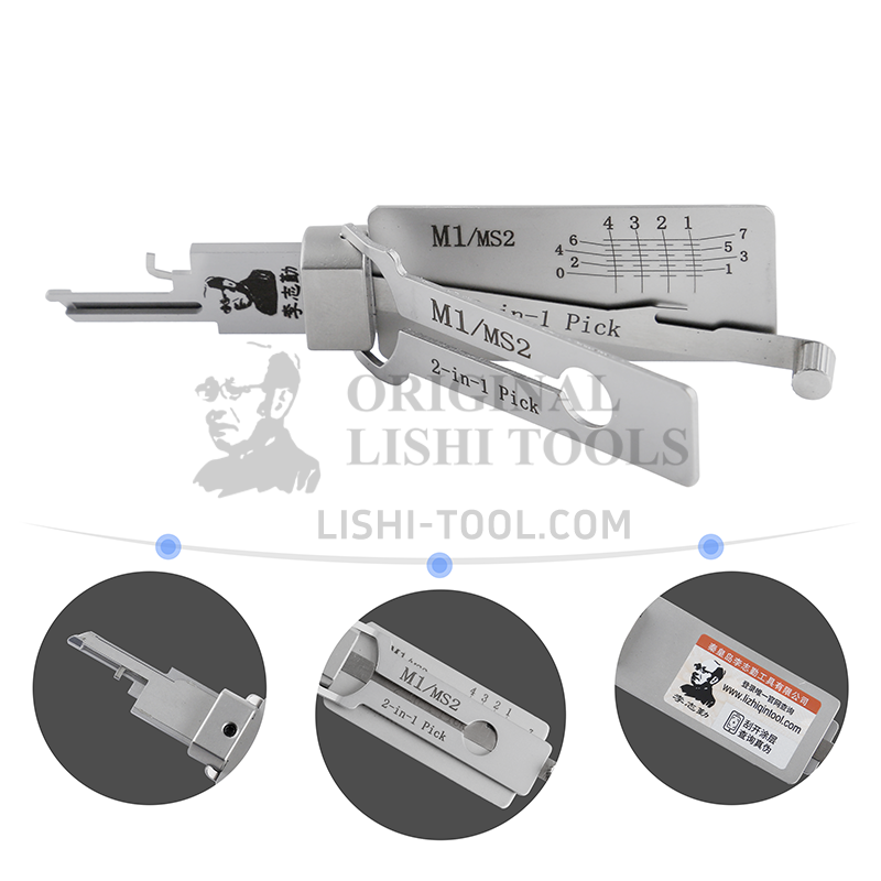 Lishi 2-in-1 M1/MS2 Master Lock Pick Tool
