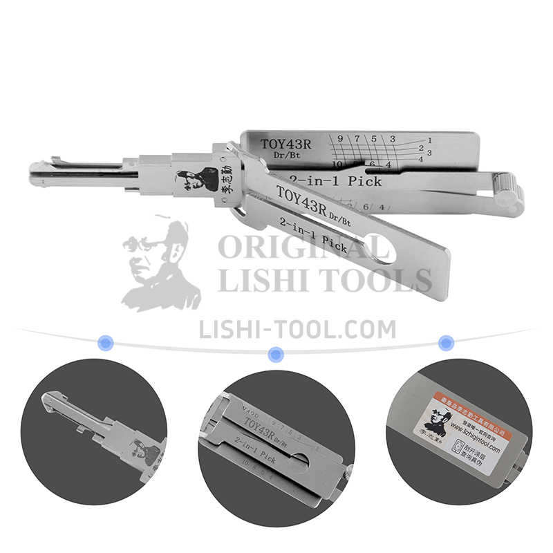 Lishi 2-in-1 (10-CUT) TOY43R Tool for Toyota - Lock Pick and Decoder