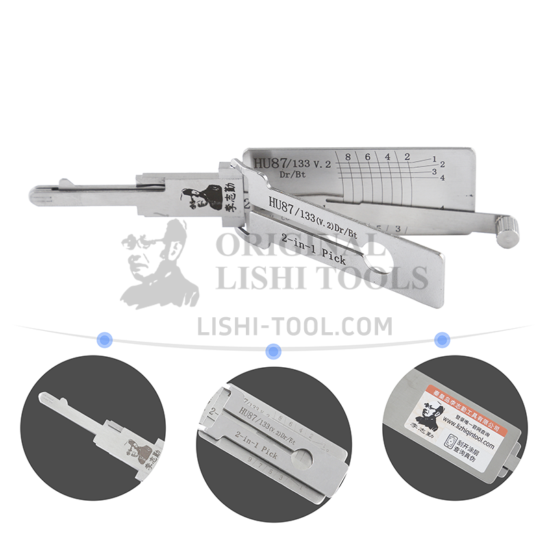 Lishi 2-in-1 (10-CUT) HU87/133 v.2 Tool for Suzuki - Lock Pick and Decoder - Door Lock, Trunk