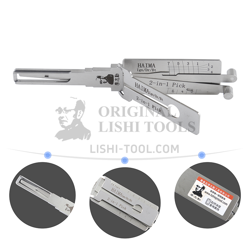 Lishi 2-in-1 (7-CUT) HAIMA for Haima - Ignition, Door, and Trunk Lock Pick and Decoder