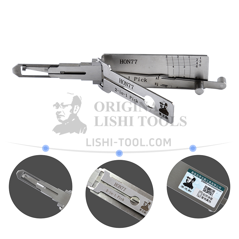 Lishi 2-in-1 (12-CUT) HON77 for Honda CBR650 - Ignition Lock Pick and Decoder