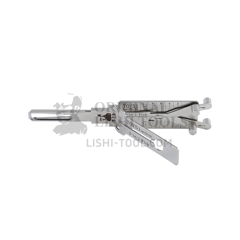 Lishi 2-in-1 (8-CUT) TOY51 Tool for Shaanxi DeLong, Hongyan Jie Shi, and Leopard CS10 - Ignition, Door, and Trunk Lock Pick and Decoder