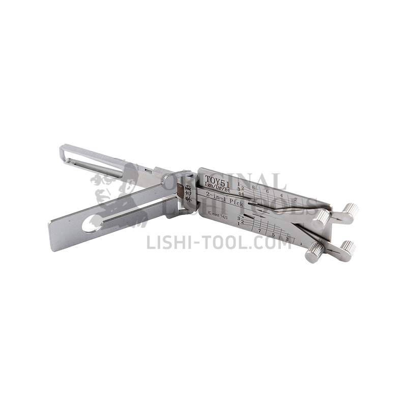 Lishi 2-in-1 (8-CUT) TOY51 Tool for Shaanxi DeLong, Hongyan Jie Shi, and Leopard CS10 - Ignition, Door, and Trunk Lock Pick and Decoder