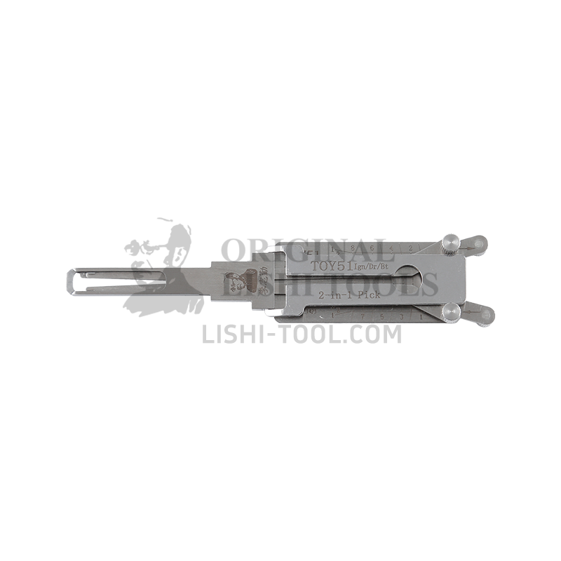 Lishi 2-in-1 (8-CUT) TOY51 Tool for Shaanxi DeLong, Hongyan Jie Shi, and Leopard CS10 - Ignition, Door, and Trunk Lock Pick and Decoder
