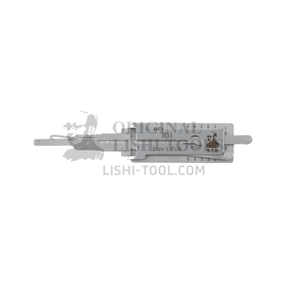 Lishi 2-in-1 H51/FO6 Tool - Lock Pick and Decoder - Door Lock / Sandblasted Edition