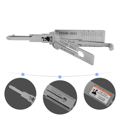 Lishi Tools(8-CUT) CY24R-2021 2-in-1 Pick & Decoder for  New Jeep Door Locks/Anti-Glare
