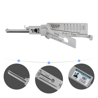 LIshi (6-CUT) GO2R 2-in-1 Pick & Decoder for Japanese Gor Civilian Tools   Door Lock /Anti-Glare