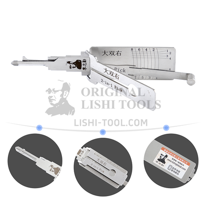 Lishi 2-in-1 8-CUT Dual Right Pick & Decoder Tool for Dongfeng & Southeast Locks - Door, Trunk, Anti-Glare